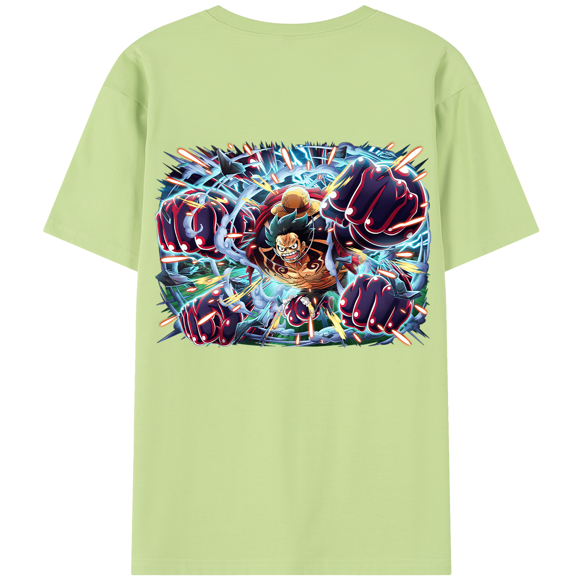 ワンピース モンキー・D・ルフィ ONE PIECE Monkey D. Luffy 綿100％半袖Tシャツ（背面プリント）